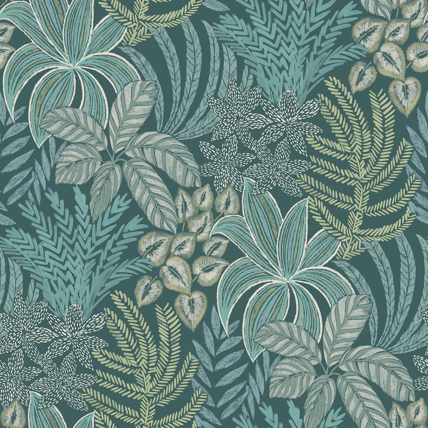 NEW Wallpaper Candice Olson authentic Tranquil Oasis Dark Teal