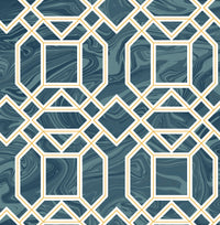 Daphne Trellis Wallpaper Wallpaper A-Street Prints Double Roll Blue 