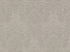 Sandor Damask Wallpaper by York Wallcoverings features an ornate, light gray damask pattern with floral and leaf motifs on a textured background. This symmetrical and decorative design adds an elegant, vintage-inspired touch to any space.