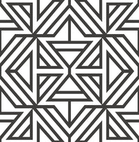 Helios Geometric Wallpaper Wallpaper A-Street Prints Double Roll Black 