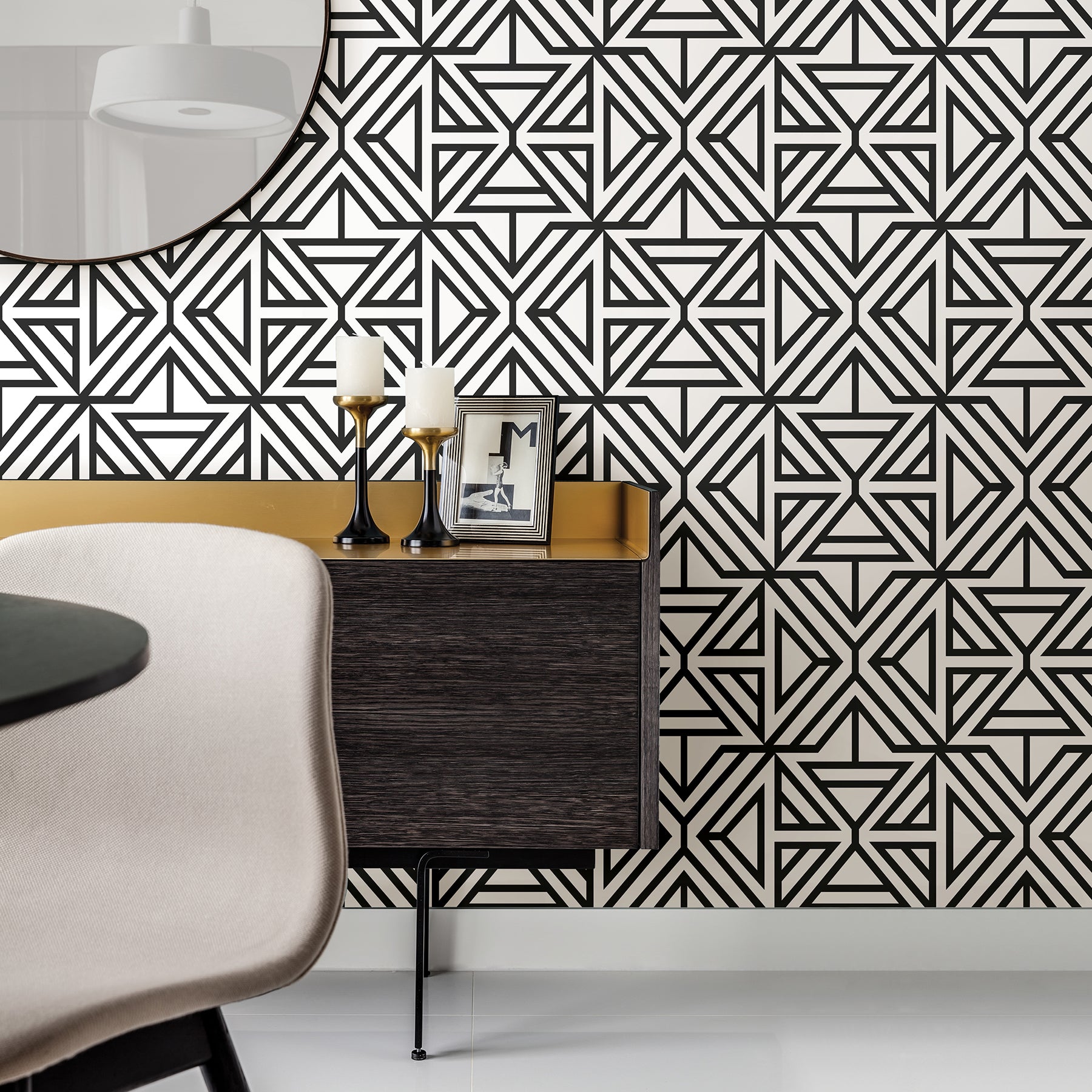 Helios Geometric Wallpaper Wallpaper A-Street Prints   