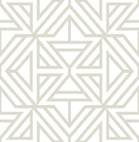 Helios Geometric Wallpaper Wallpaper A-Street Prints Double Roll Bone 