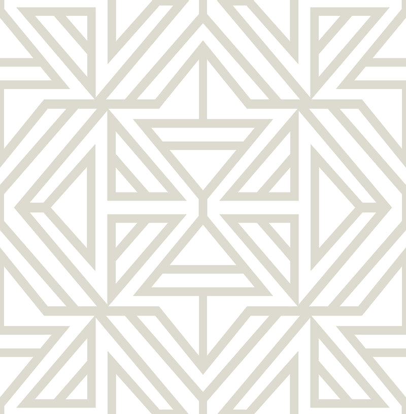 Helios Geometric Wallpaper Wallpaper A-Street Prints Double Roll Bone 