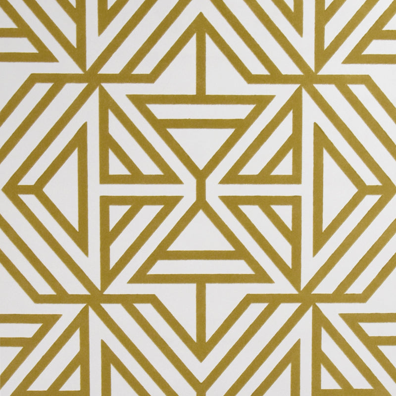 Helios Geometric Wallpaper Wallpaper A-Street Prints Double Roll Mustard 