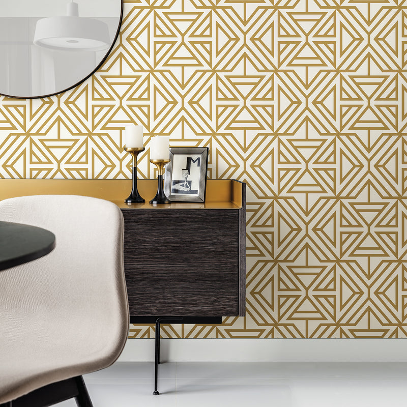 Helios Geometric Wallpaper Wallpaper A-Street Prints   