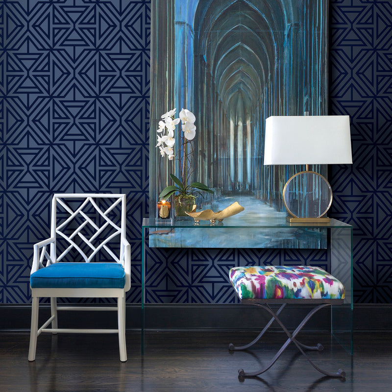 Helios Geometric Wallpaper Wallpaper A-Street Prints   