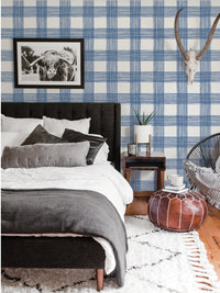 Scarborough Striated Plaid Wallpaper Wallpaper A-Street Prints   