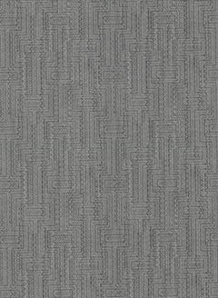 York Wallcoverings’ Greek Key Wallpaper features a gray textured fabric effect with a subtle, repeating geometric zigzag and chevron pattern for an intricate, woven look. Its soft matte finish and varied shading add depth to any space.