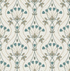 Dard Tulip Ogee Wallpaper Wallpaper A-Street Prints Double Roll Teal 