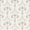 Dard Tulip Ogee Wallpaper Wallpaper A-Street Prints Double Roll Grey 