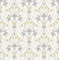 Dard Tulip Ogee Wallpaper Wallpaper A-Street Prints Double Roll Grey 