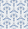 Dard Tulip Ogee Wallpaper Wallpaper A-Street Prints Double Roll Blue 