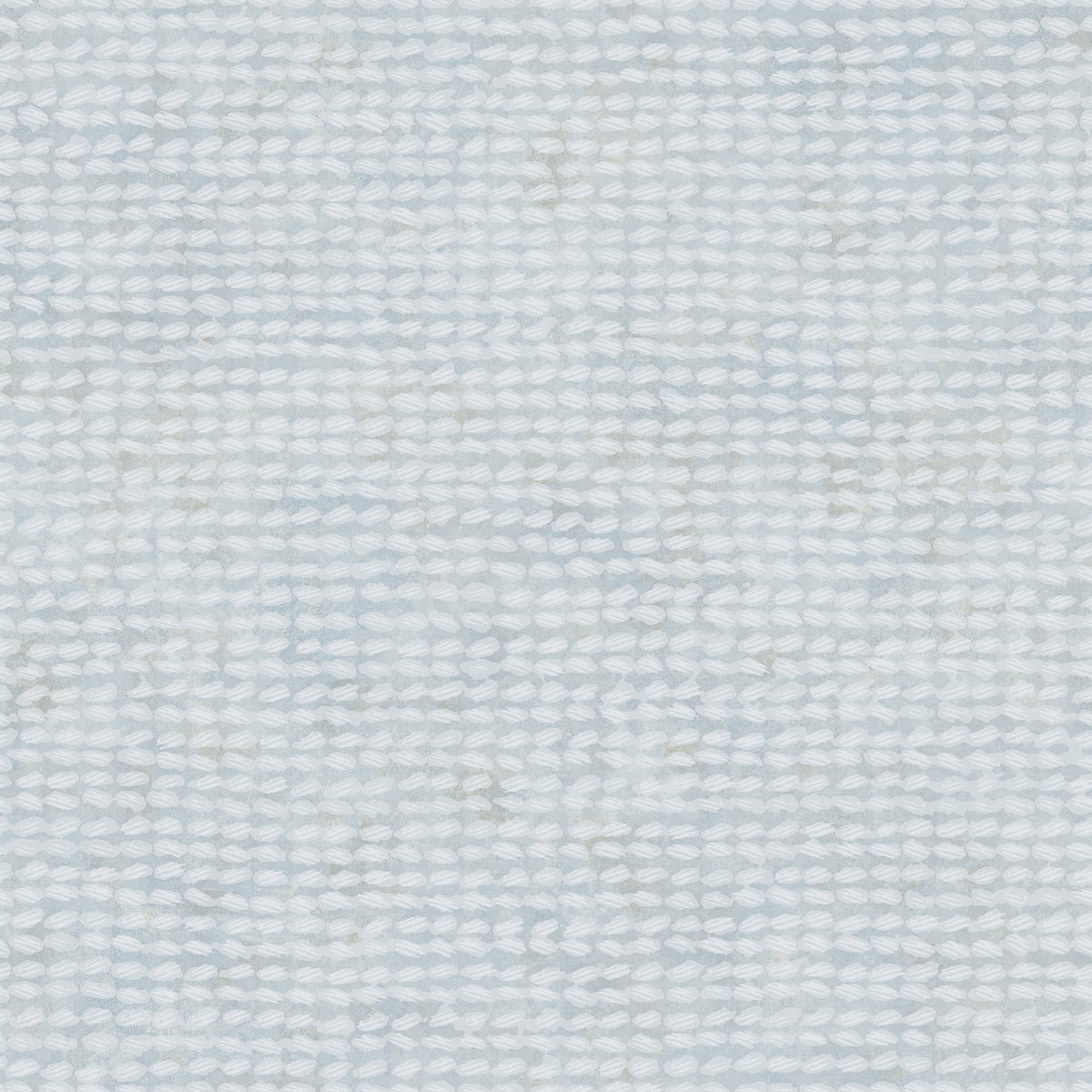 The Chesapeake Wellen Abstract Rope Wallpaper by York Wallcoverings features a light blue and white woven texture with a subtle, repeating leaf pattern, creating a soft and delicate appearance.