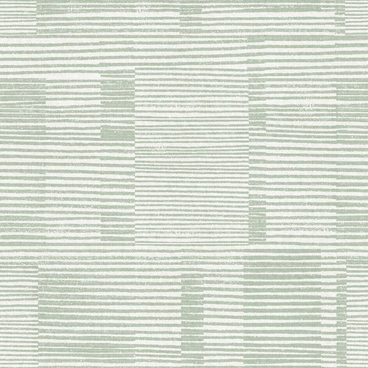 Callaway Woven Stripes Wallpaper by York Wallcoverings features a light green and white abstract pattern composed of horizontal and vertical lines in varying thicknesses, forming a geometric, grid-like design. These intersecting lines create textured, uneven rectangular blocks throughout the wallpaper.
