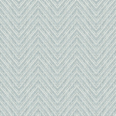 The Glynn Chevron Wallpaper by York Wallcoverings features a light blue and white herringbone pattern with a woven, textured appearance. Its repeating V-shaped lines create a symmetrical and geometric visual effect throughout the design.