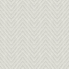 The Glynn Chevron Wallpaper by York Wallcoverings features a symmetrical and repetitive gray and white herringbone pattern with a woven, textured appearance that creates a striking zigzag effect across its surface.
