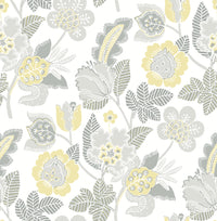 Jana Jacobean Wallpaper Wallpaper A-Street Prints Double Roll Light Grey 