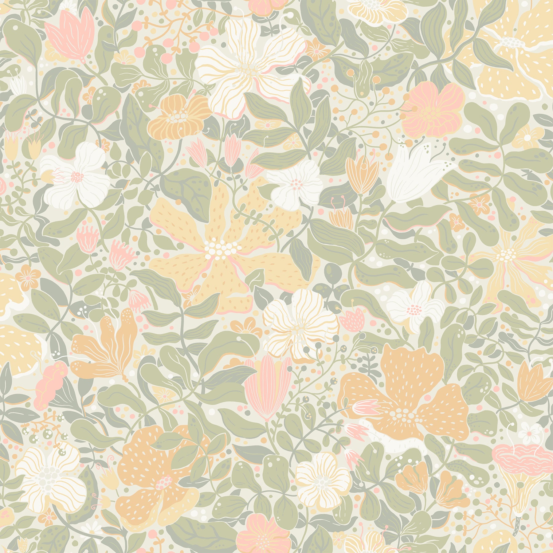 Midsommar Floral Medley Wallpaper | York Wallcoverings