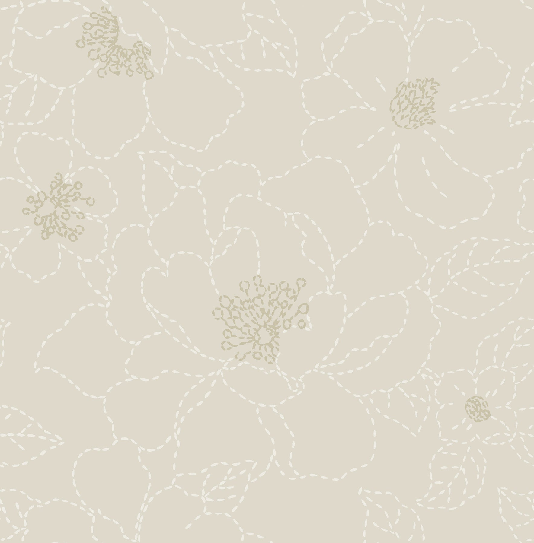 Gardena Sea Green Embroidered Floral Wallpaper Wallpaper A-Street Prints Double Roll Light Grey 