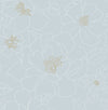 Gardena Sea Green Embroidered Floral Wallpaper Wallpaper A-Street Prints Double Roll Sky Blue 