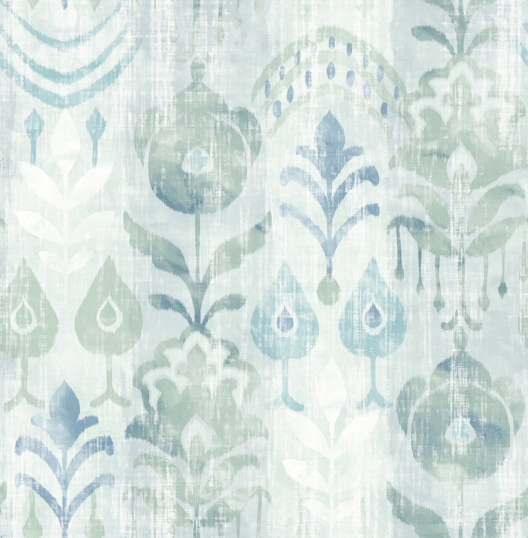 Pavord Green Floral Shibori Wallpaper Wallpaper A-Street Prints Double Roll Green 