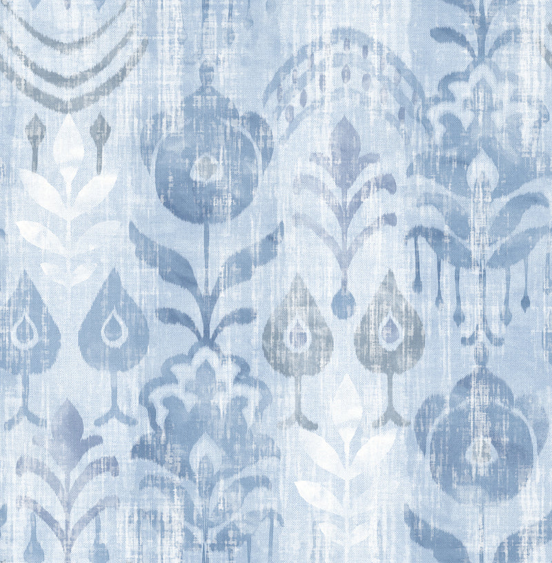 Pavord Green Floral Shibori Wallpaper Wallpaper A-Street Prints Double Roll Blue 