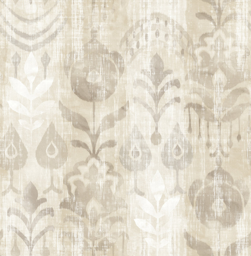 Pavord Green Floral Shibori Wallpaper Wallpaper A-Street Prints Double Roll Neutral 