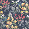 Cultivate Navy Springtime Blooms Wallpaper Wallpaper A-Street Prints Double Roll Navy 