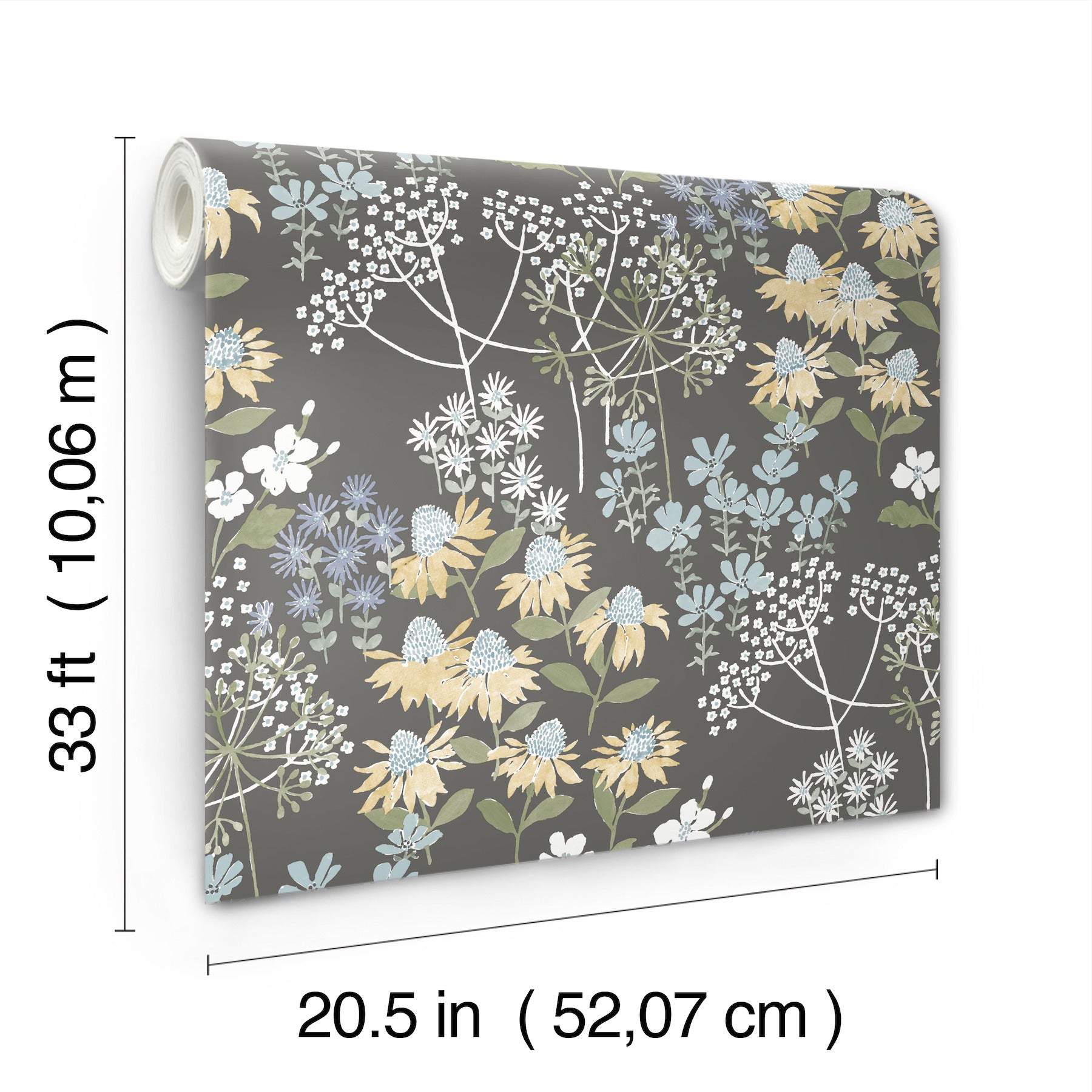 Cultivate Navy Springtime Blooms Wallpaper Wallpaper A-Street Prints   