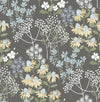 Cultivate Navy Springtime Blooms Wallpaper Wallpaper A-Street Prints Double Roll Grey 