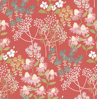 Cultivate Navy Springtime Blooms Wallpaper Wallpaper A-Street Prints Double Roll Red 