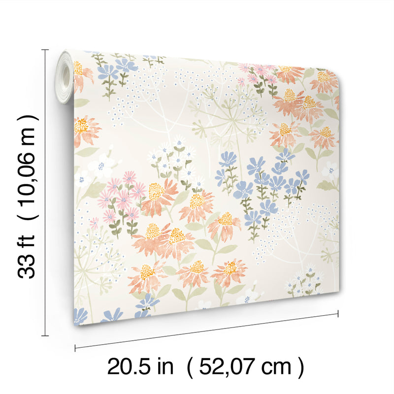 Cultivate Navy Springtime Blooms Wallpaper Wallpaper A-Street Prints   