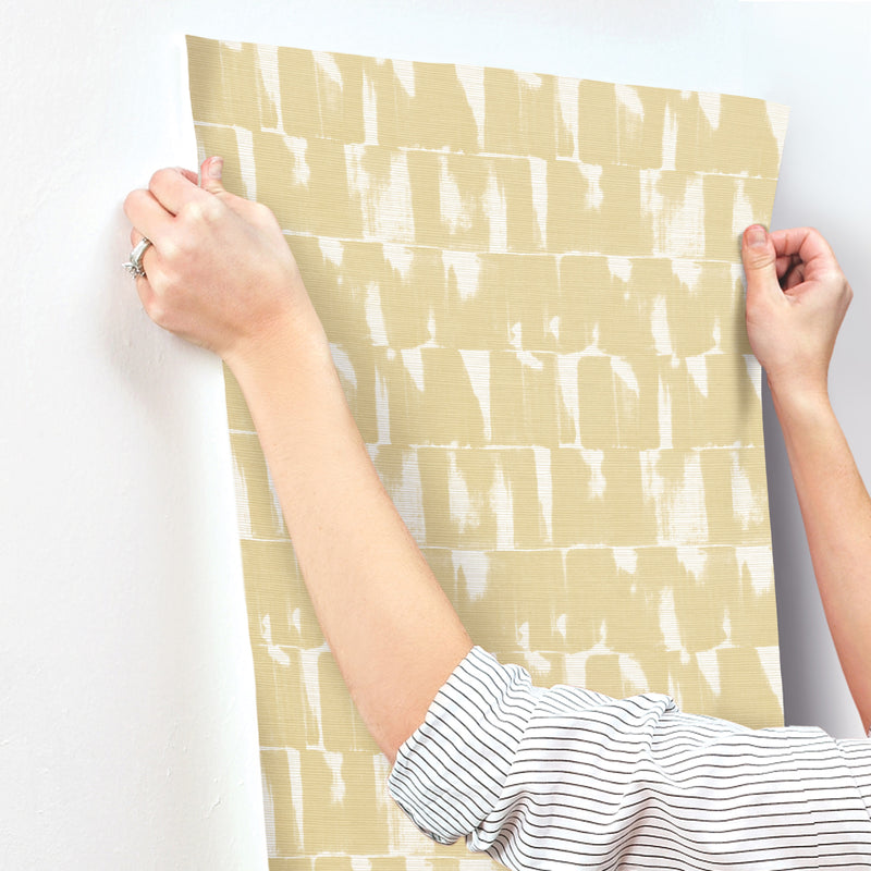 Bancroft Gold Artistic Stripe Wallpaper Wallpaper A-Street Prints   