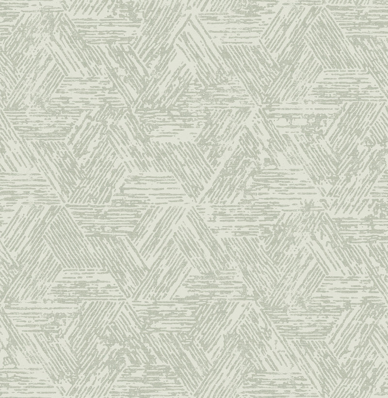 Retreat Charcoal Quilted Geometric Wallpaper Wallpaper A-Street Prints Double Roll Sea Green 