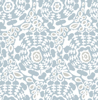 Divine Slate Abstract Medallion Wallpaper Wallpaper A-Street Prints Double Roll Light Blue 