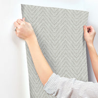 Glynn Silver Chevron Wallpaper Wallpaper A-Street Prints   