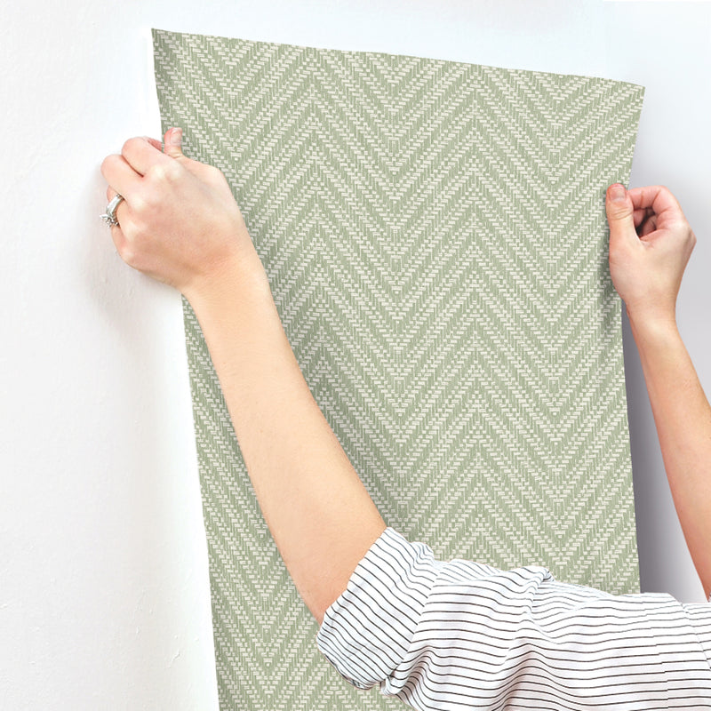 Glynn Silver Chevron Wallpaper Wallpaper A-Street Prints   