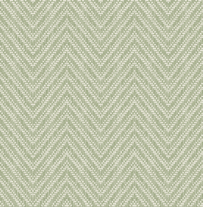 Glynn Silver Chevron Wallpaper Wallpaper A-Street Prints Double Roll Green 