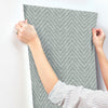 Glynn Silver Chevron Wallpaper Wallpaper A-Street Prints   