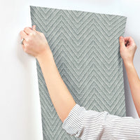 Glynn Silver Chevron Wallpaper Wallpaper A-Street Prints   