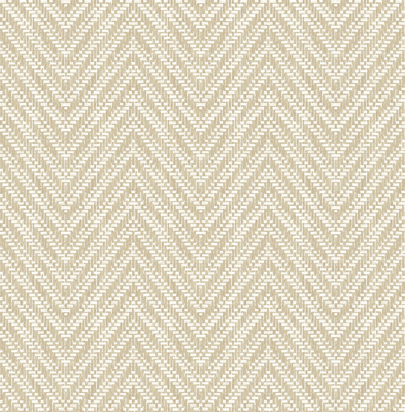 Glynn Silver Chevron Wallpaper Wallpaper A-Street Prints Double Roll Wheat 