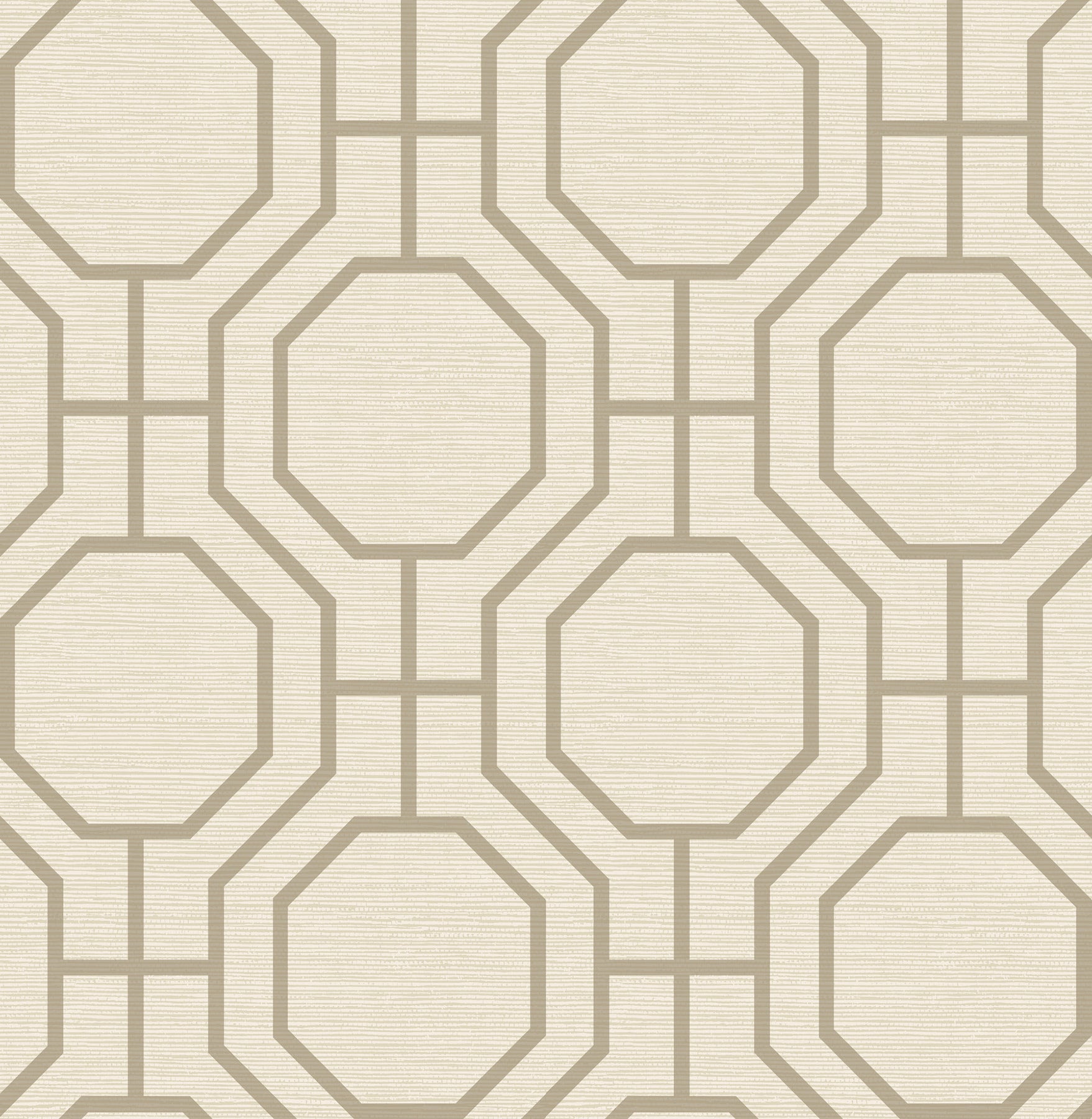 Manor Taupe Geometric Trellis Wallpaper Wallpaper A-Street Prints Double Roll Taupe 