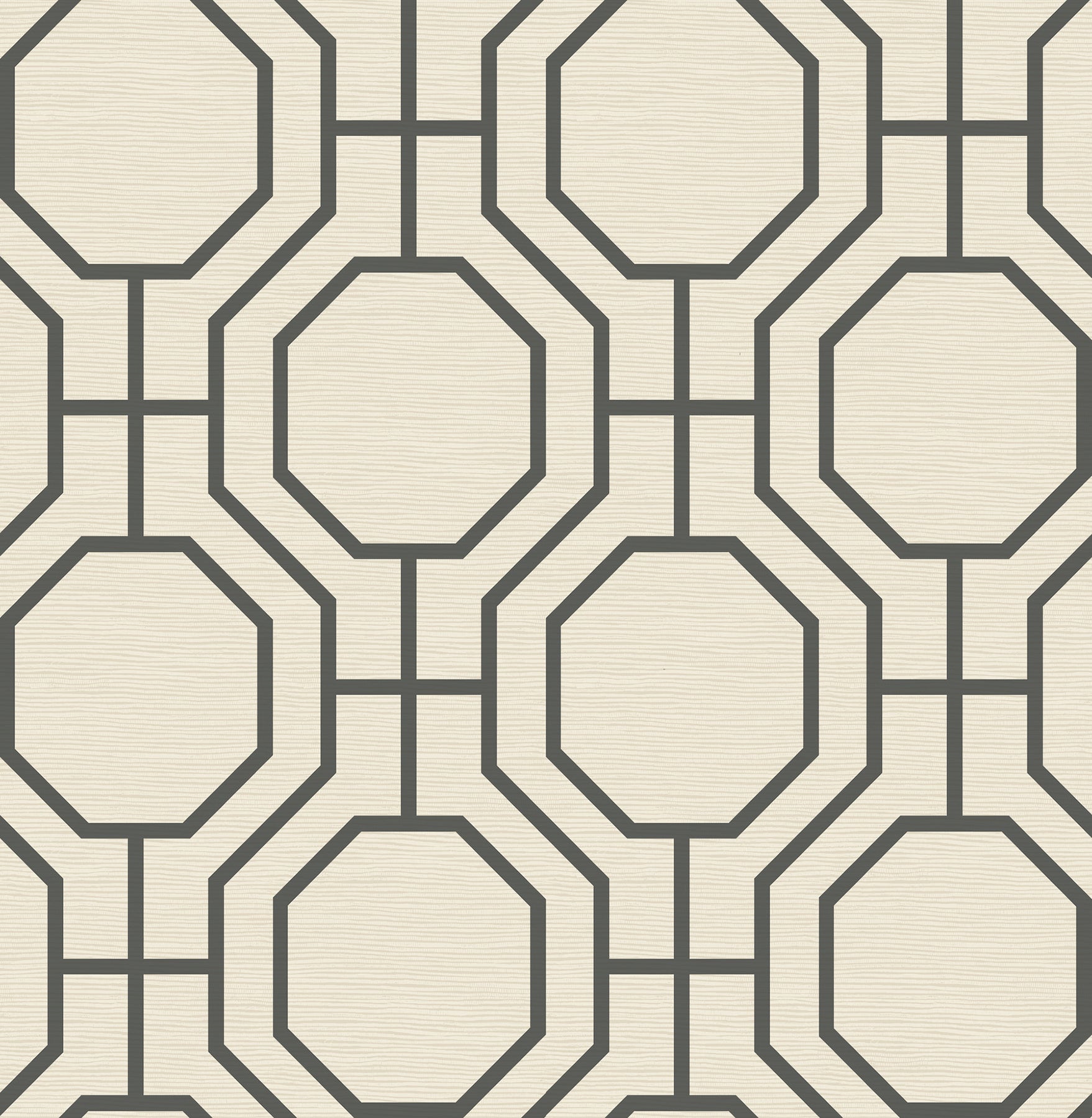 Manor Taupe Geometric Trellis Wallpaper Wallpaper A-Street Prints Double Roll Black 