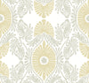 Villa Light Yellow Embellished Ogee Wallpaper Wallpaper A-Street Prints Double Roll Light Yellow 