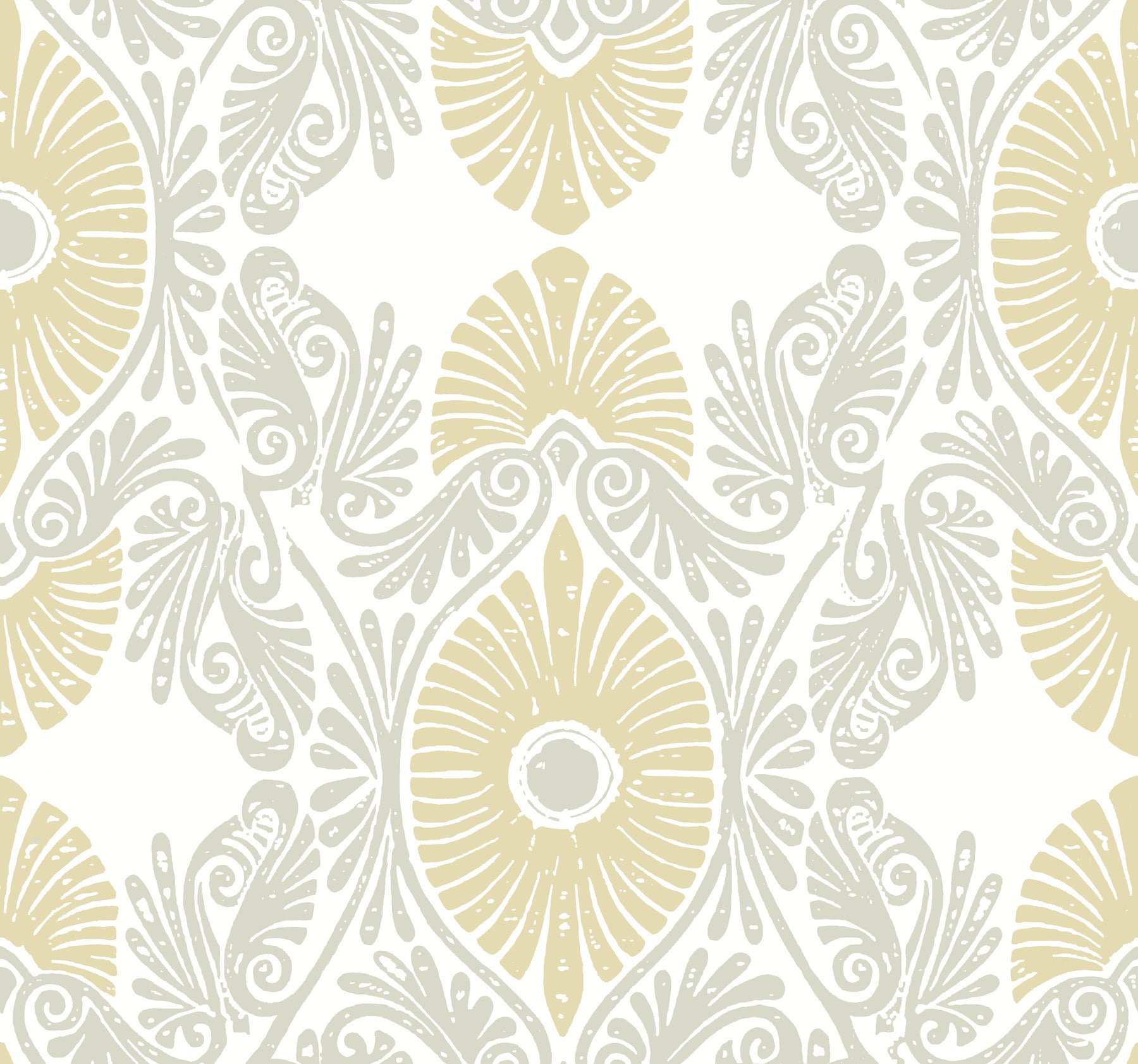 Villa Light Yellow Embellished Ogee Wallpaper Wallpaper A-Street Prints Double Roll Light Yellow 