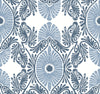 Villa Light Yellow Embellished Ogee Wallpaper Wallpaper A-Street Prints Double Roll Blue 