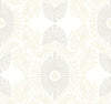 Villa Light Yellow Embellished Ogee Wallpaper Wallpaper A-Street Prints Double Roll Bone 