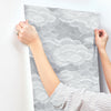 Vision Slate Stipple Clouds Wallpaper Wallpaper A-Street Prints   