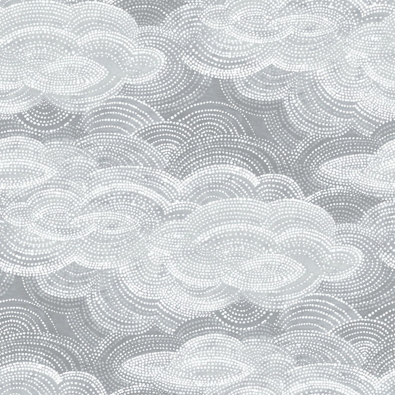 Vision Slate Stipple Clouds Wallpaper Wallpaper A-Street Prints Double Roll Slate 