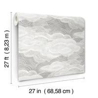 Vision Slate Stipple Clouds Wallpaper Wallpaper A-Street Prints   